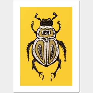 Fun Beetle Abstract Decorative Ink Art Posters and Art